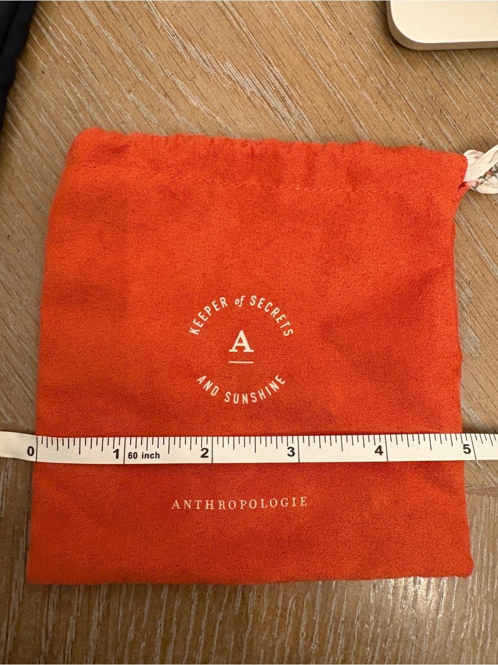 Anthropologie Rust Orange Drawstring Logo Pouch - Picture 4 of 4